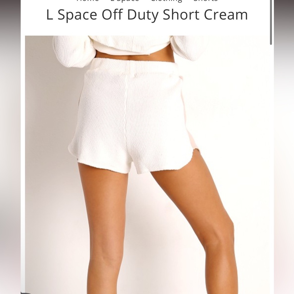 L*Space Off Duty White High Waist Shorts Textured Comfort - Picture 7 of 7